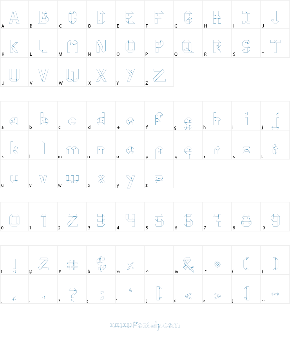 kubos origami Font Character